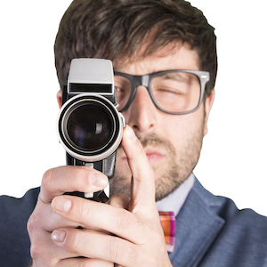 Vector image of person writing on a laptop
